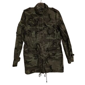 Forever 21 Olive Green Military Camoflauge Parka Jacket
